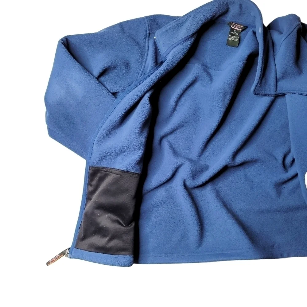 LL Bean Tall Blue Zip Up Fleece XL